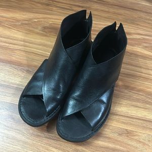 Women’s black leather sandals